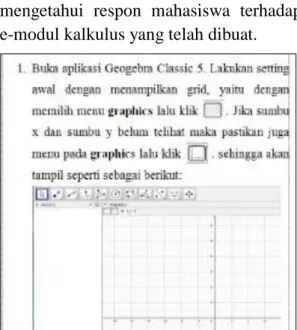 Gambar 3. Gambaran Materi E-modul  Kalkulus berbasis Geogebra 