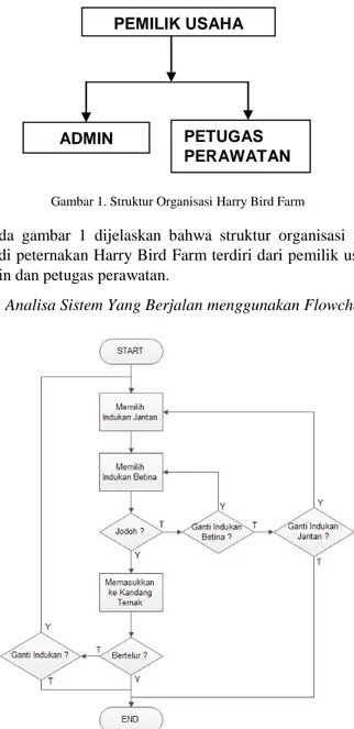 Gambar 1. Struktur Organisasi Harry Bird Farm 