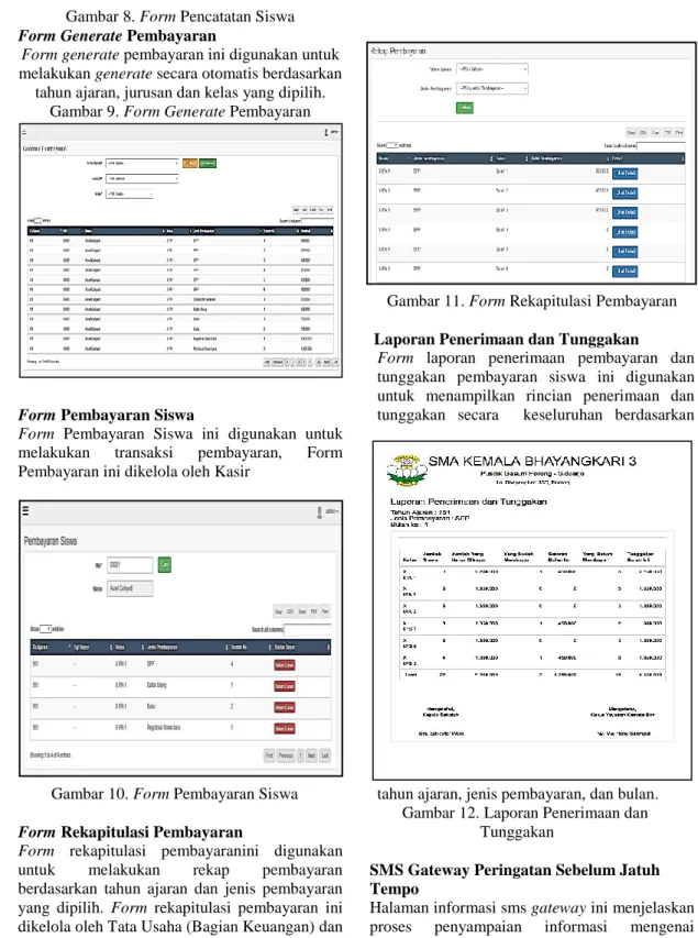 Gambar 9. Form Generate Pembayaran 