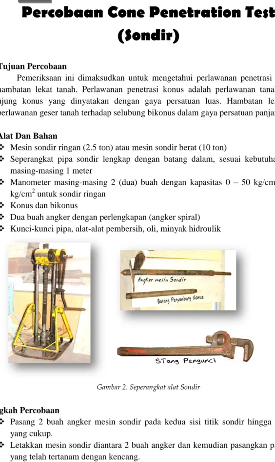 Gambar 2. Seperangkat alat Sondir 