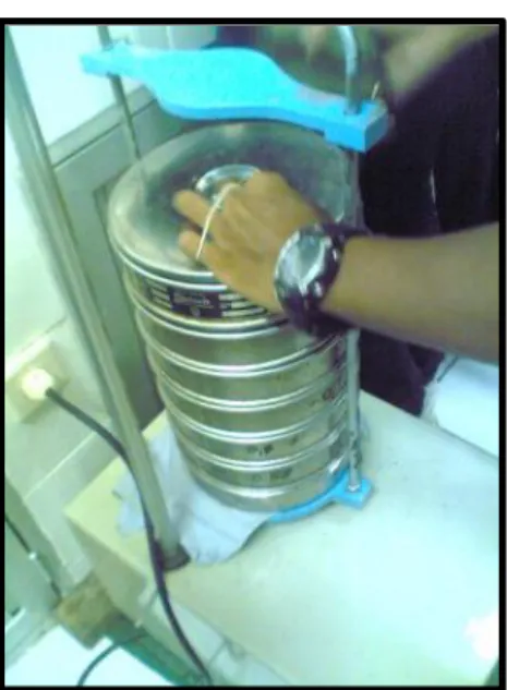 Gambar 3.2 Sieve Shaker dan saringan 