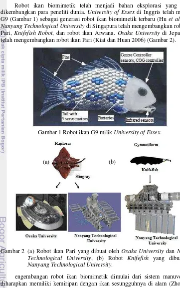 Gambar 1 Robot ikan G9 milik University of Essex. 