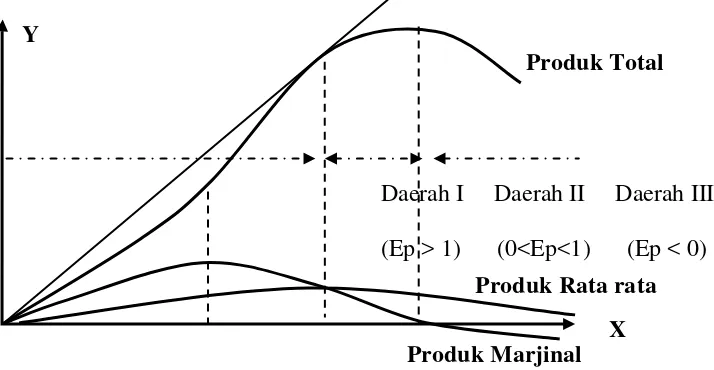 grafik fungsi produksi (Miller dan Meiners,2000) sebagai berikut: 