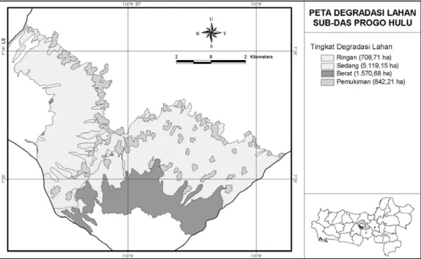 Tabel 2.  Produksi  rata‐rata  daun  tembakau  kerosok  kering  pada  beberapa  tingkat    degradasi lahan di lokasi penelitian  Jenis Batuan  Tingkat Degradasi Rata‐rata  (ton/ha) Berat  (ton/ha)  Sedang (ton/ha)  Ringan (ton/ha)  Batuan Gunung Api  Sumbi