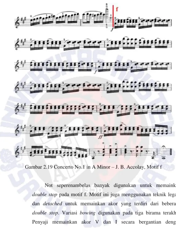 Gambar 2.19 Concerto No.1 in A Minor – J. B. Accolay, Motif f 