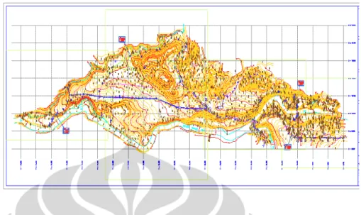 Gambar 3.3 Peta topografi daerah Lubuk Gadang 