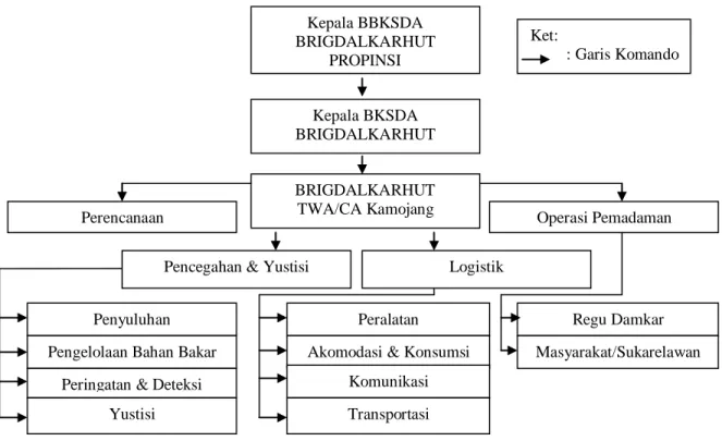 Gambar 10. Struktur Organisasi Brigdalkarhut BKSDA Kamojang SKW V Garut 