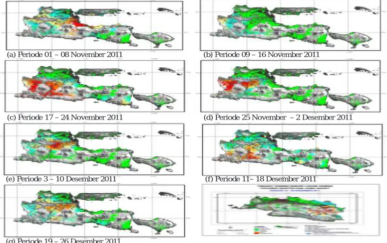 Gambar 6.  Informasi Tingkat Rawan Banjir Lahan Sawah di Provinsi Jawa Timur dan Bali