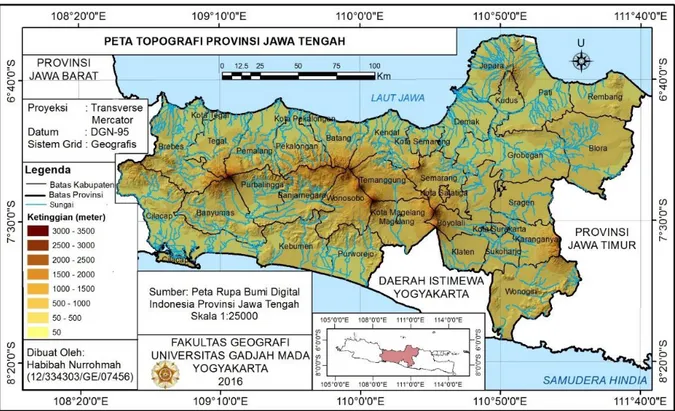 Gambar 5. Peta Topografi Provinsi Jawa Tengah 