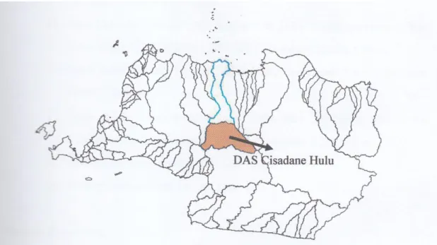 Gambar 3. Wilayah Sub DAS Cisadane Hulu (BPDAS Citarum-Ciliwung, 2007) 