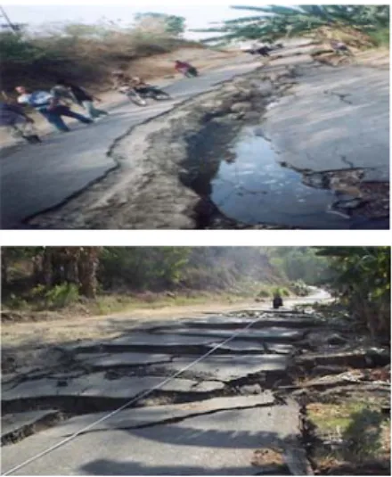 Gambar 3.9 Kerusakan Jalan Raya di Desa Waisika dan Desa Air Mancur 