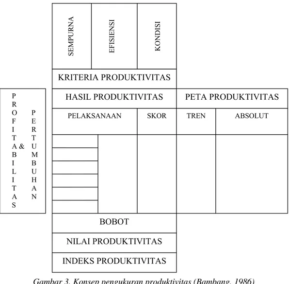 Gambar 3. Konsep pengukuran produktivitas (Bambang, 1986) 