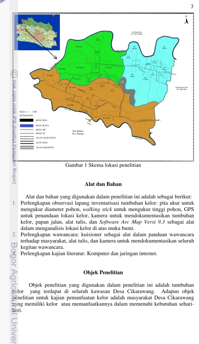 Gambar 1 Skema lokasi penelitian 