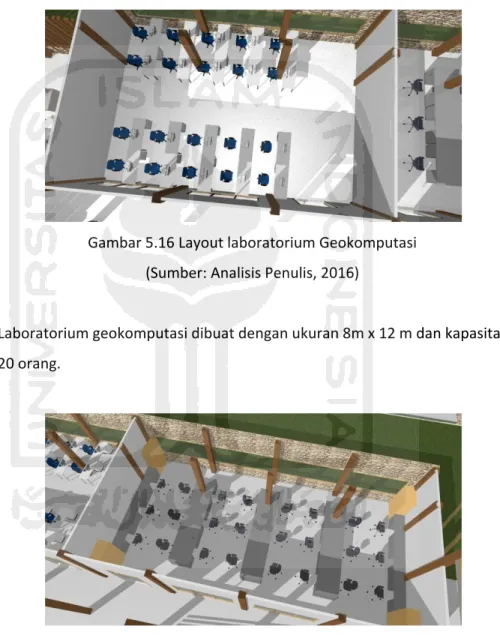 Gambar 5.16 Layout laboratorium Geokomputasi  (Sumber: Analisis Penulis, 2016) 
