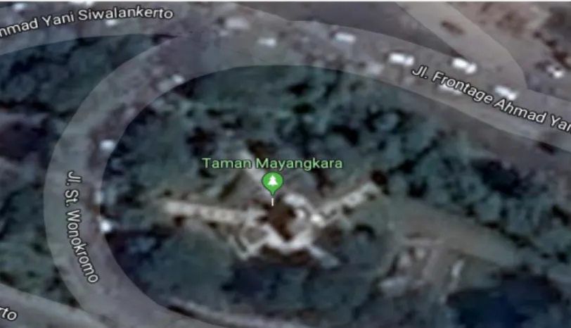 Gambar 3. 3  Peta Lokasi Taman Mayangkara  Sumber: Google Earth 