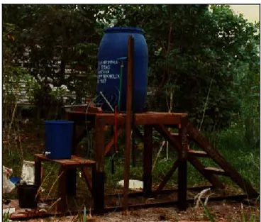 Foto : Unit alat pengolahan air gambut sederhana. 