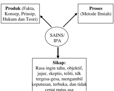 Gambar 1. Hakekat IPA (Zuhdan, 1997). 