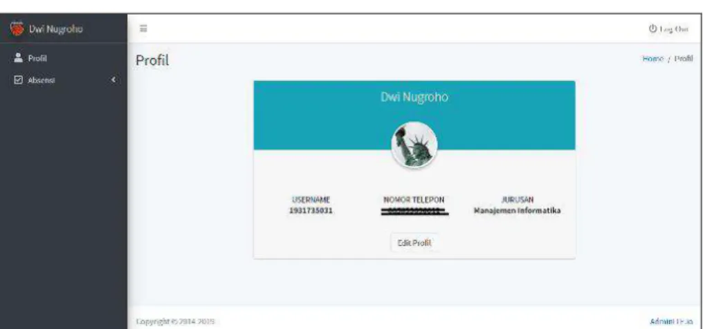 Gambar 8. Interface Halaman Profil Anggota UKM 
