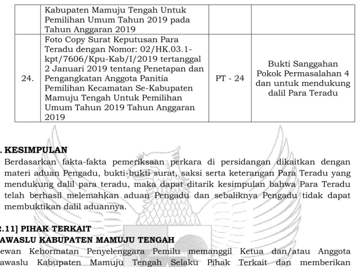 Foto Copy Surat Keputusan Para  Teradu dengan Nomor:  02/HK.03.1-kpt/7606/Kpu-Kab/I/2019 tertanggal  2 Januari 2019 tentang Penetapan dan  Pengangkatan Anggota Panitia 