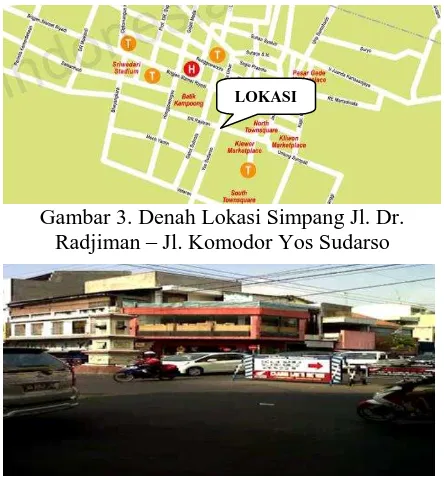 Gambar 3. Denah Lokasi Simpang Jl. Dr. Radjiman – Jl. Komodor Yos Sudarso 
