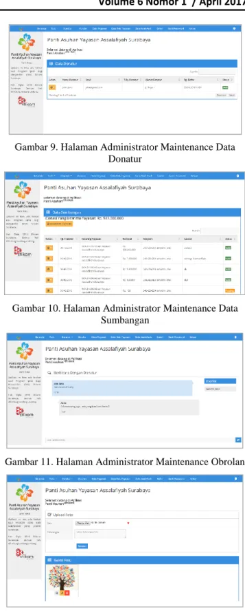 Gambar 7. Halaman Administrator Maintenance Data  Pegawai Yayasan 
