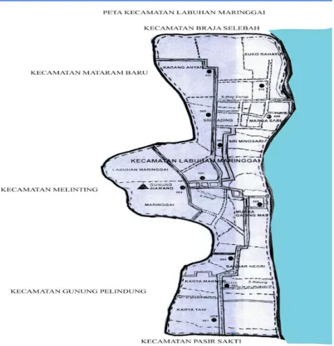 Gambar 1. Peta kecamatan Labuhan Maringgai  (Sumber : 