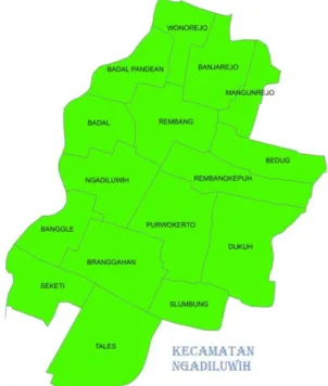 Gambar 02: Peta Kecamatan Ngadiluwih 15 b.  Sejarah berdiri LAZ Desa Bedug 