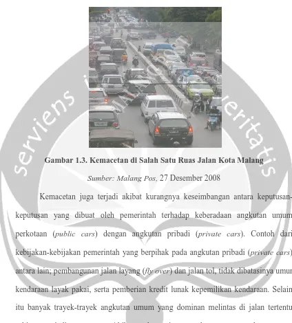 Gambar 1.3. Kemacetan di Salah Satu Ruas Jalan Kota Malang 