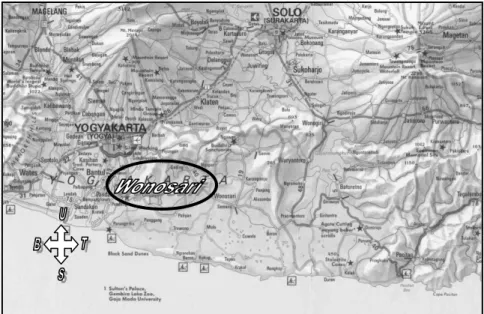 Gambar 1. Peta Pengambilan Sampel di daerah perairan Wonosari. 