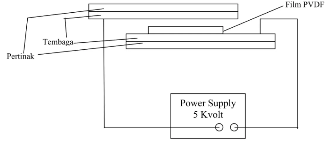 Gambar 3.8 Skema alat Polling film PVDF Power Supply 