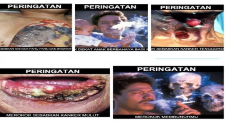 Gambar 1.1 Contoh Fear Appeals Mengenai Bahaya Merokok Pada  Kemasan Rokok 