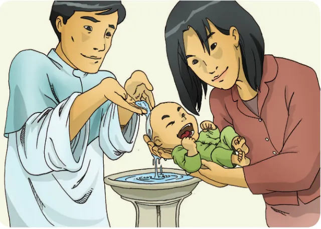 Gambar 3.1 Baptisan bayi.