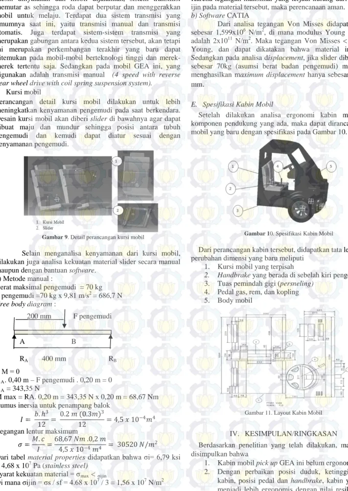 Gambar 9. Detail perancangan kursi mobil 
