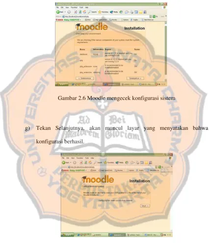 Gambar 2.6 Moodle mengecek konfigurasi sistem 