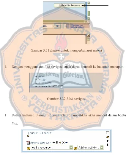 Gambar 3.31 Button untuk memperbaharui materi 