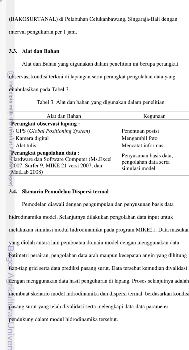 Tabel 3. Alat dan bahan yang digunakan dalam penelitian 