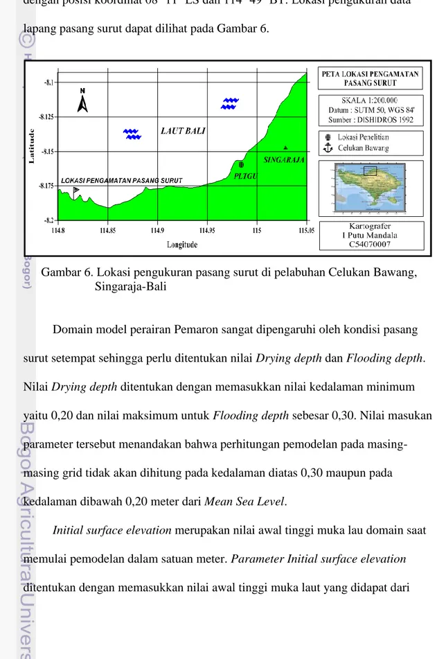 Gambar 6. Lokasi pengukuran pasang surut di pelabuhan Celukan Bawang,             Singaraja-Bali 