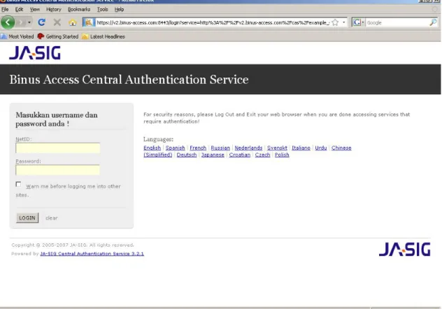 Gambar 4.3 Tampilan layar login untuk web portal 