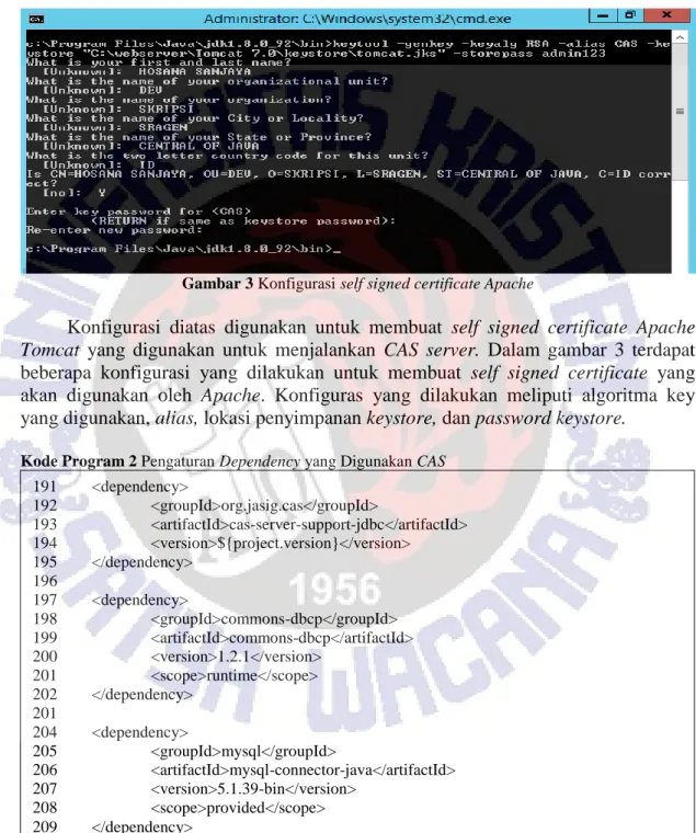 Gambar 3 Konfigurasi self signed certificate Apache 