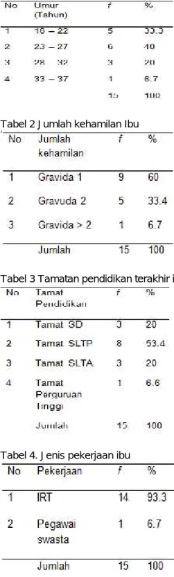 Tabel 1 Umur ibu