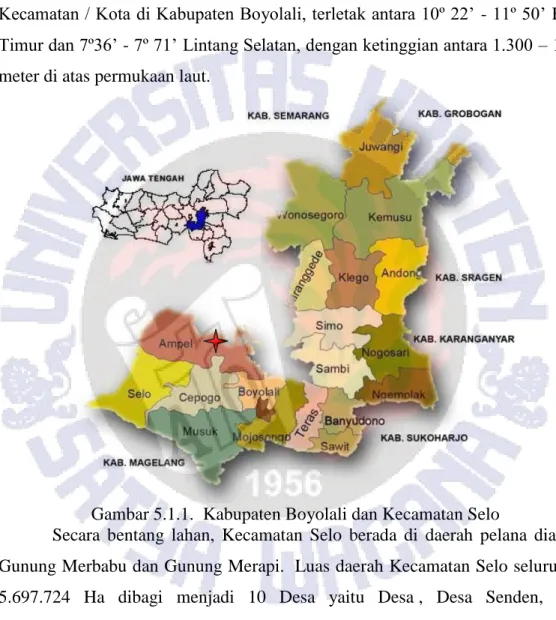 Gambar 5.1.1.  Kabupaten Boyolali dan Kecamatan Selo 