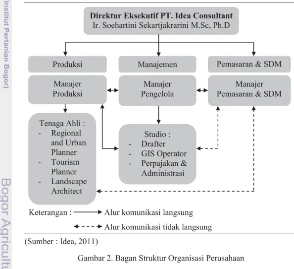 Gambar 2. Bagan Struktur Organisasi Perusahaan  Direktur Eksekutif PT. Idea Consultant 