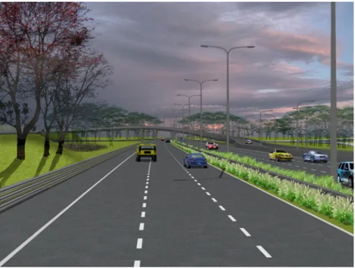 Gambar 33. Ilustrasi Lanskap Jalan Tol Alam Sutera Fase II (SFA, 2008)