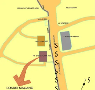 Gambar 1. Peta Lokasi PT. Sheils Flynn Asia  (RDTRK Bogor, 2002)U 