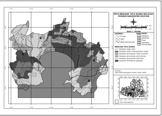 Gambar 2.  Peta Rencana Tata Ruang Wilayah (RTRW) Kawasan Teluk Pacitan 