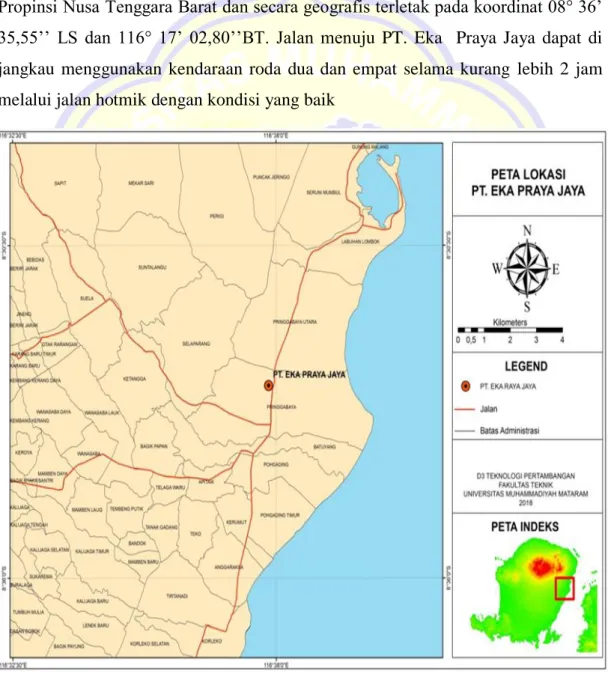 Gambar 2.1 Peta Lokasi PT. Eka Praya Jaya 