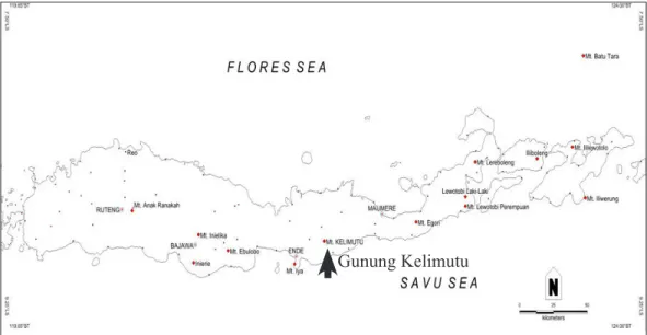 Gambar 1. Peta lokasi Gunung Kelimutu.