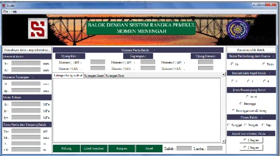 Gambar 3.9 Form perencanaan desain balok SRPMM 