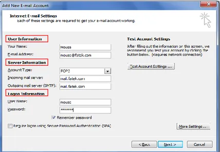 Gambar 4.19. Add Account E-mail Mouse (POP3) 