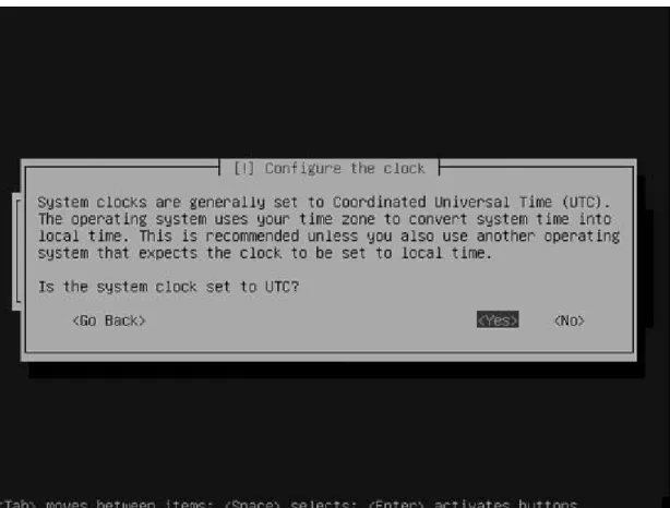 Gambar 4.17 Instalasi Ubuntu 7.10 – Select system clock 